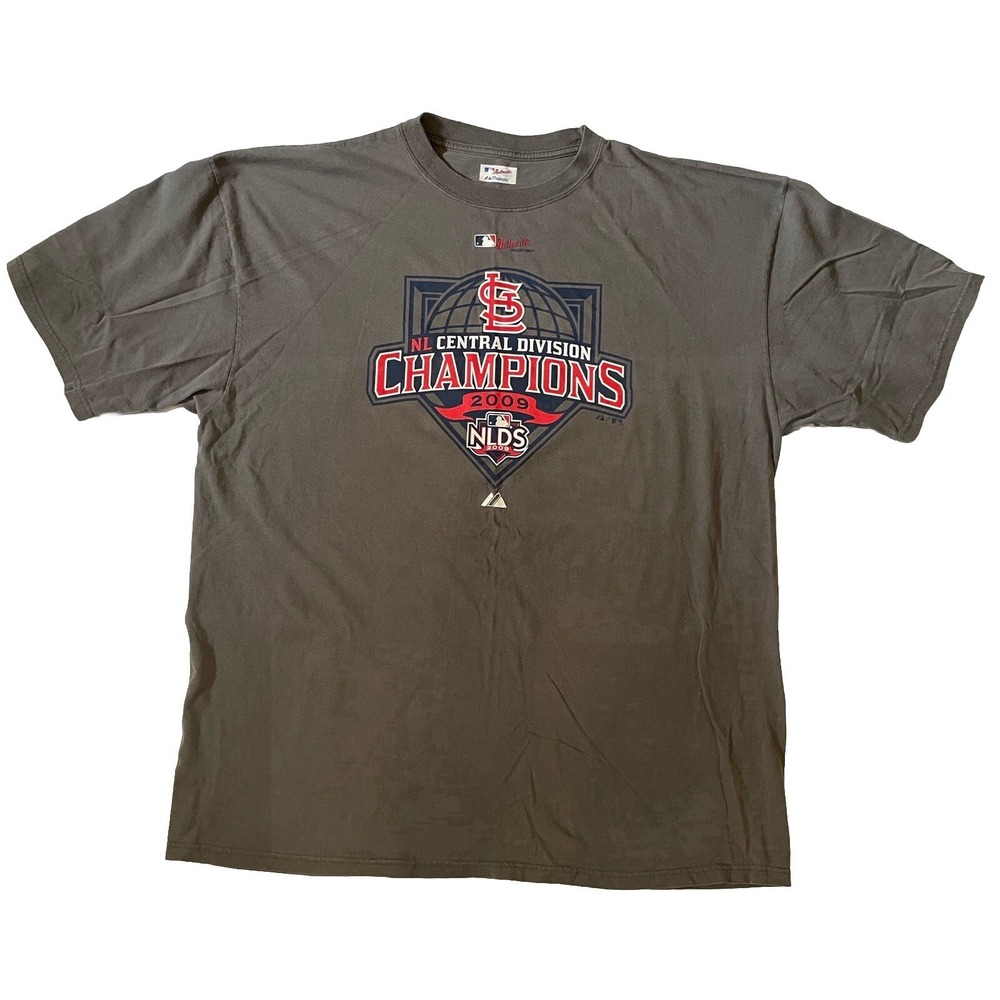 ST LOUIS‎ CARDINALS 2009 CENTRAL DIVISION CHAMPIONS MLB Size 2XL MAJESTIC